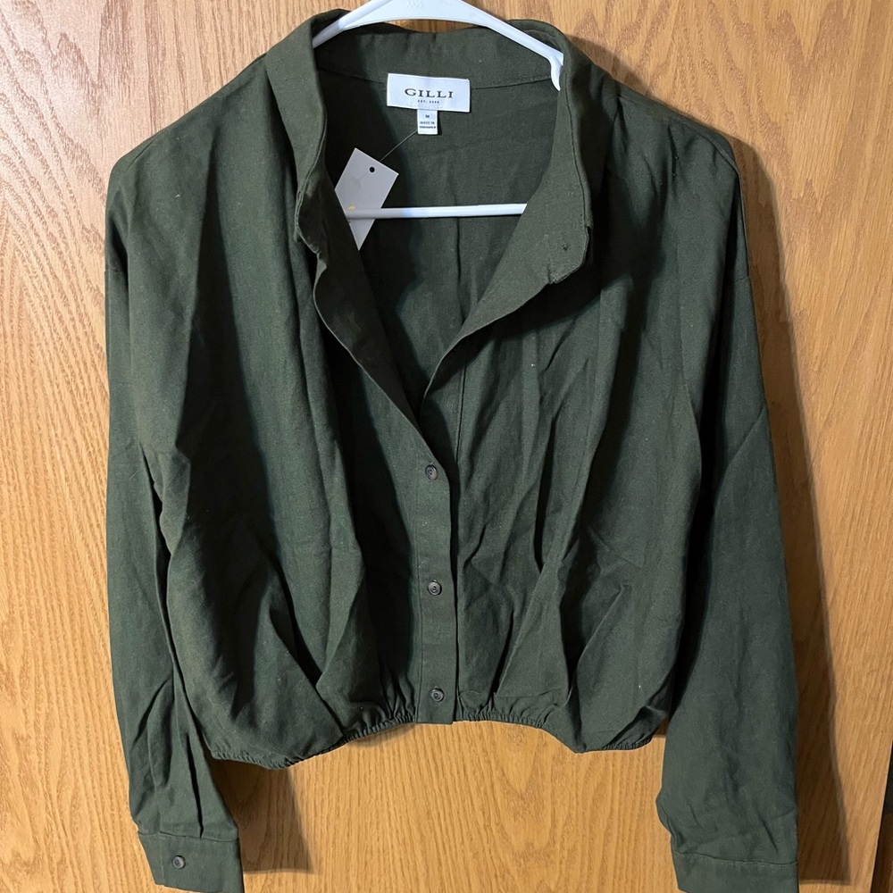 Gilli Olive Green Button-Front Jacket
